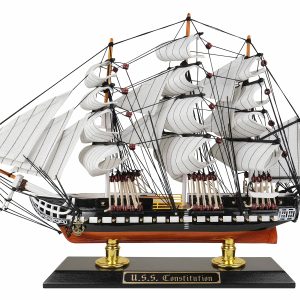 Golden Color Stand Model Ship Wooden Sailboat