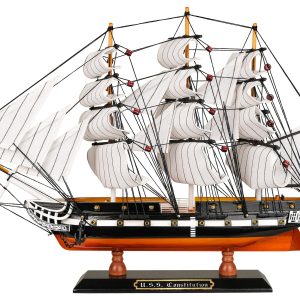 Wood Color Stand Model Ship Sailboat Decor